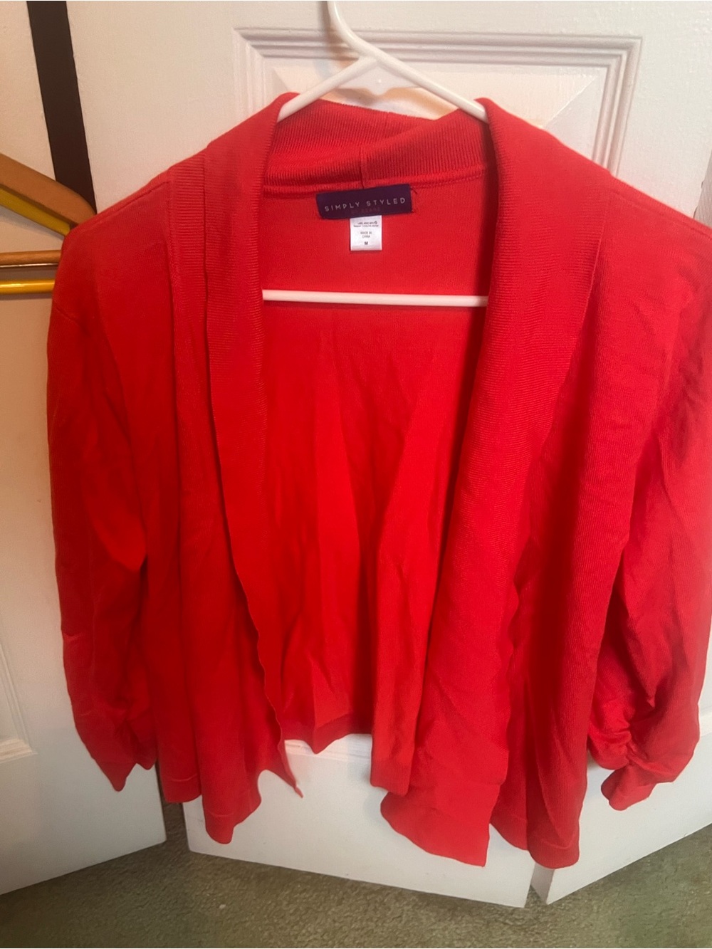 Simply Styled Red Open Front Cardigan